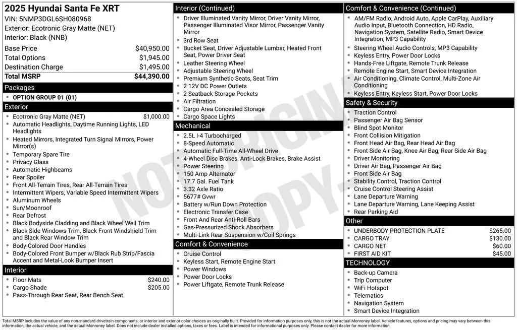 hyundai santa fe 2025 5NMP3DGL6SH080968 image hyundai santa fe 2025 5NMP3DGL6SH080968 image